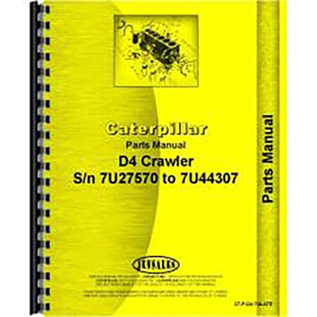 Fits Caterpillar D4 Crawler Parts Manual (New) (Late)